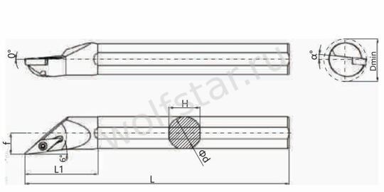 Державка токарная S16N-SVXBR11 PANDA CNC